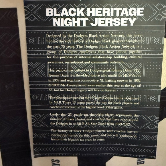 Dodgers Black Heritage Night Jersey Men’s - Picture 4 of 5
